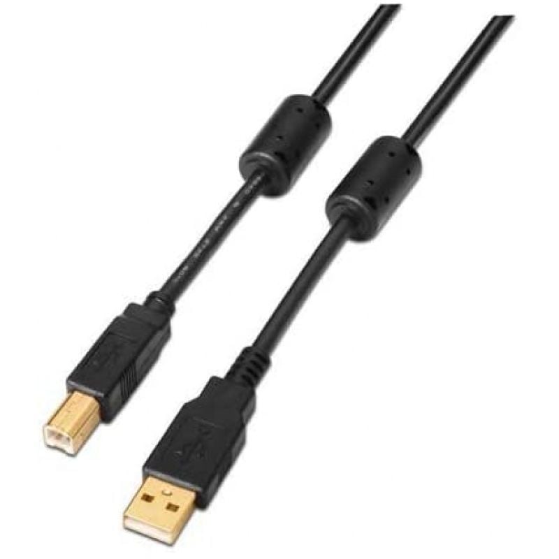 Cable USB 2.0 Impresora Nanocable 10.01.1203/ USB Tipo-B Macho - USB Macho/ 3m/ Negro