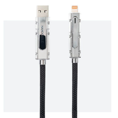 Cable USB 2.0 Tipo-C Nanocable 10.01.2602/ USB Tipo-C Macho + USB Macho - USB Tipo-C Macho + Lightning Macho/ Hasta 27W/ 480Mbps/ 2m/ Negro