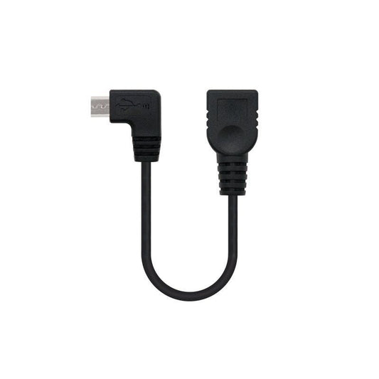 Cabo USB 2.0 Nanocable 10.01.3600/ MicroUSB Macho - USB Fêmea/ 15cm/ Preto