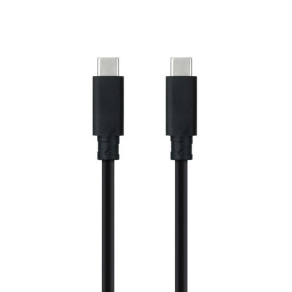 Cabo USB 3.1 Tipo-C Nanocable 10.01.4101-L150/ USB Tipo-C Macho - USB Tipo-C Macho/ Até 100W/ 10Gbps/ 1.5m/ Preto