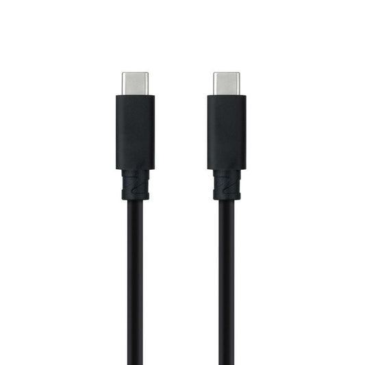 Cabo USB 3.1 Tipo-C Nanocable 10.01.4101-L150/ USB Tipo-C Macho - USB Tipo-C Macho/ Até 100W/ 10Gbps/ 1.5m/ Preto