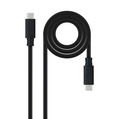 Cabo USB 3.1 Tipo-C Nanocable 10.01.4101-L150/ USB Tipo-C Macho - USB Tipo-C Macho/ Até 100W/ 10Gbps/ 1.5m/ Preto