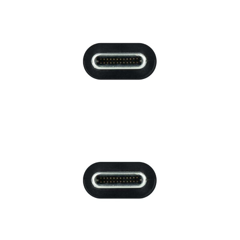 Cabo USB 3.1 Tipo-C Nanocable 10.01.4101-L150/ USB Tipo-C Macho - USB Tipo-C Macho/ Até 100W/ 10Gbps/ 1.5m/ Preto