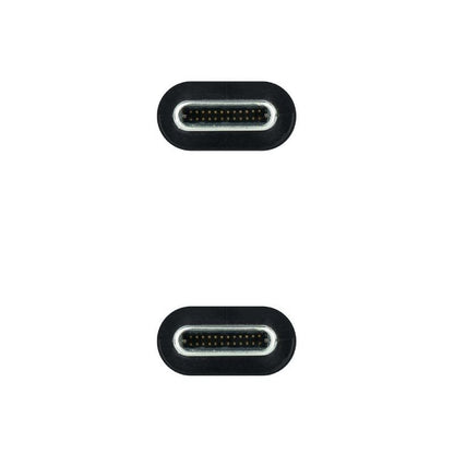 Cabo USB 3.1 Tipo-C Nanocable 10.01.4101-L150/ USB Tipo-C Macho - USB Tipo-C Macho/ Até 100W/ 10Gbps/ 1.5m/ Preto