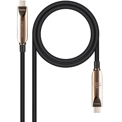 Cable USB 3.2 Tipo-C AOC Nanocable 10.01.4610/ USB Tipo-C Macho - USB Tipo-C Macho/ Hasta 60W/ 10Gbps/ 10m/ Negro