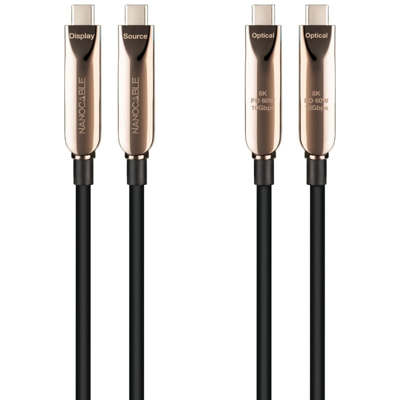 Cable USB 3.2 Tipo-C AOC Nanocable 10.01.4610/ USB Tipo-C Macho - USB Tipo-C Macho/ Hasta 60W/ 10Gbps/ 10m/ Negro