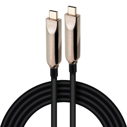 Cable USB 3.2 Tipo-C AOC Nanocable 10.01.4615/ USB Tipo-C Macho - USB Tipo-C Macho/ Hasta 60W/ 10Gbps/ 15m/ Negro