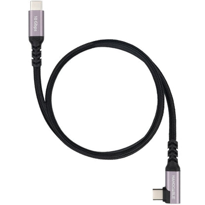 Cabo USB 3.2 Tipo-C Angular Nanocable 10.01.4702/ USB Tipo-C Macho - USB Tipo-C Macho/ Até 100W/ 10Gbps/ 2m/ Preto