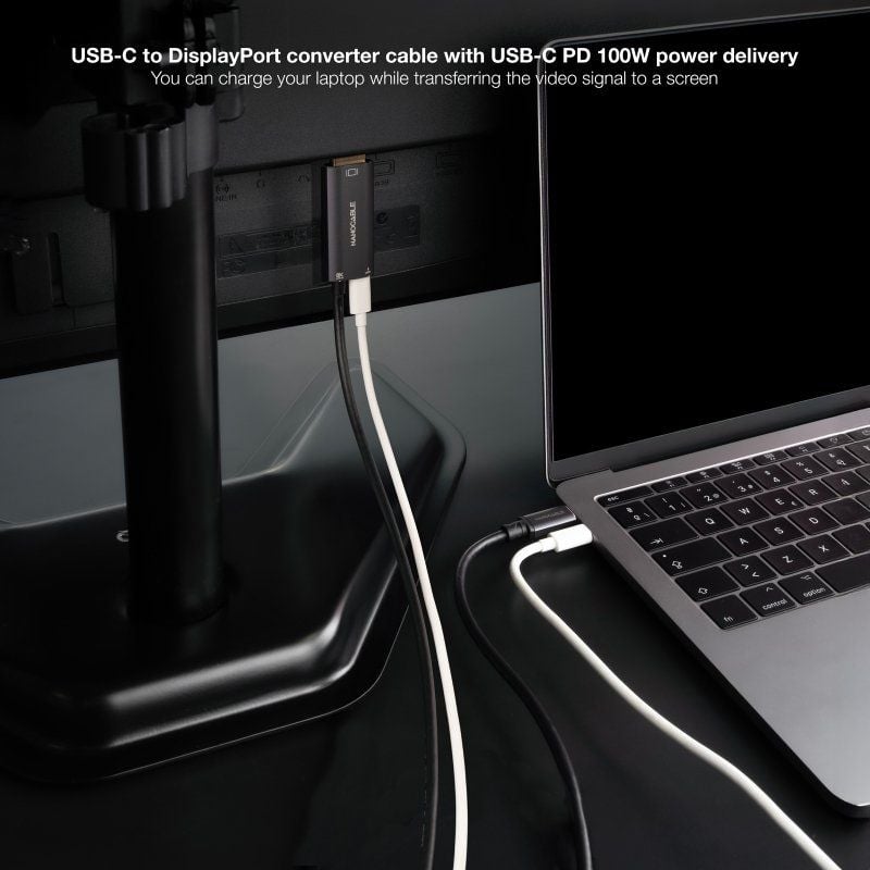 Cabo Conversor Nanocable 10.15.5012/ USB Tipo-C Macho - DisplayPort 8K Macho/ USB Tipo-C Fêmea/ Até 100W/ 1.8m/ Cinzento