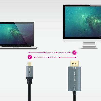 Cabo Conversor Nanocable 10.15.5022/ USB Tipo-C Macho - Displayport Macho/ 2m/ Preto