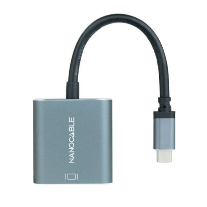 Cabo Conversor Nanocable 10.16.4103-G/ USB Tipo-C Macho - DVI-D (24+1) Fêmea/ 15cm/ Cinzento