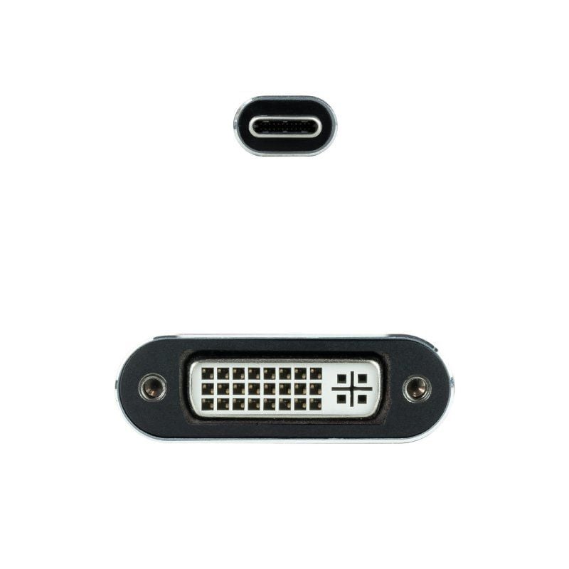 Cabo Conversor Nanocable 10.16.4103-G/ USB Tipo-C Macho - DVI-D (24+1) Fêmea/ 15cm/ Cinzento