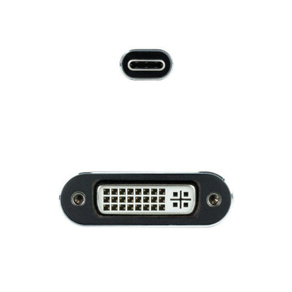 Cabo Conversor Nanocable 10.16.4103-G/ USB Tipo-C Macho - DVI-D (24+1) Fêmea/ 15cm/ Cinzento