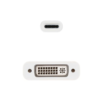 Conversor Nanocable 10.16.4103/ USB Tipo-C Macho - DVI-D (24+1) Fêmea/ 15cm/ Branco