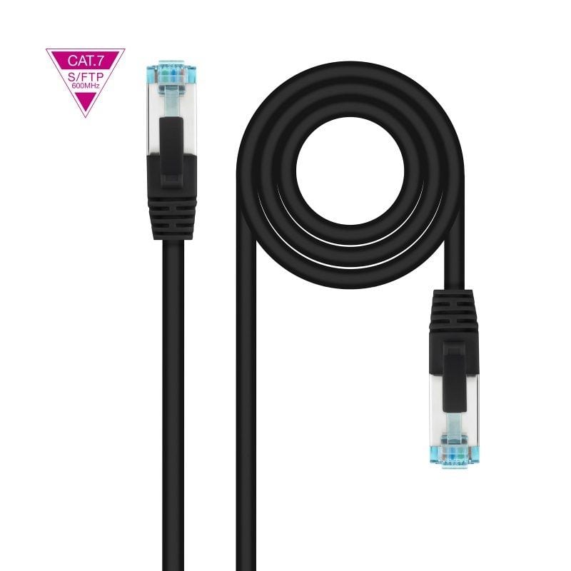 Cabo de Rede RJ45 SFTP Nanocable 10.20.1700-L25-BK Cat.7/ 25cm/ Preto