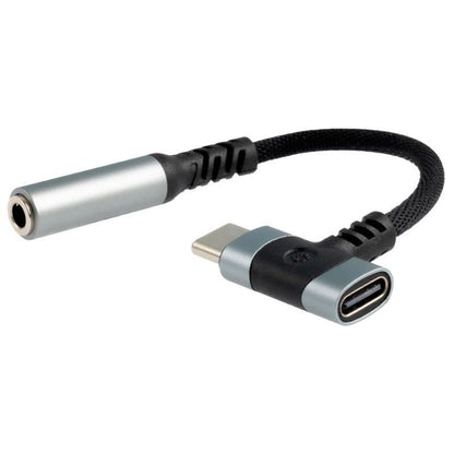 Cabo Conversor Áudio Nanocable 10.24.1207/ USB Tipo-C Macho - Jack 3.5/ USB Tipo-C Fêmea/ 10cm/ Preto