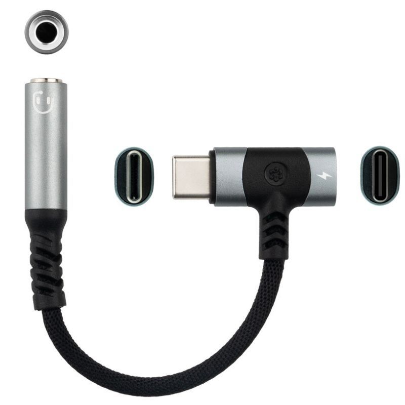 Cabo Conversor Áudio Nanocable 10.24.1207/ USB Tipo-C Macho - Jack 3.5/ USB Tipo-C Fêmea/ 10cm/ Preto