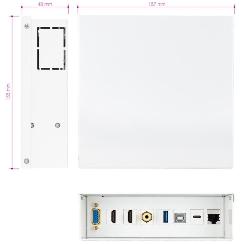 Caixa de Ligações Nanocable 10.35.0004/ VGA - 2x HDMI - Jack 3.5 - USB 3.0 - USB Tipo-C - USB 2.0 - RJ45