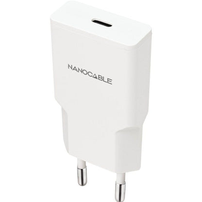 Carregador de Parede Nanocable 10.10.2024/ 1xUSB Tipo-C/ 25W/ Branco