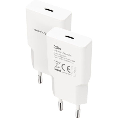 Carregador de Parede Nanocable 10.10.2024/ 1xUSB Tipo-C/ 25W/ Branco