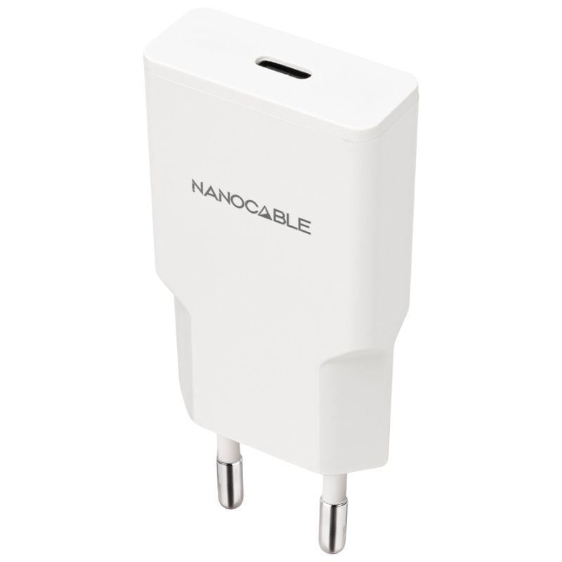 Carregador de Parede Nanocable 10.10.2027/ 1xUSB Tipo-C/ 30W/ Branco