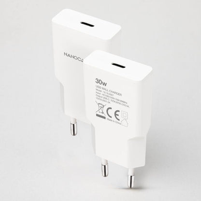 Carregador de Parede Nanocable 10.10.2027/ 1xUSB Tipo-C/ 30W/ Branco