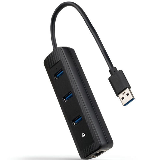 Hub USB 3.0 Nanocable 10.16.4604/ 3xUSB/ 1xRJ45/ Preto