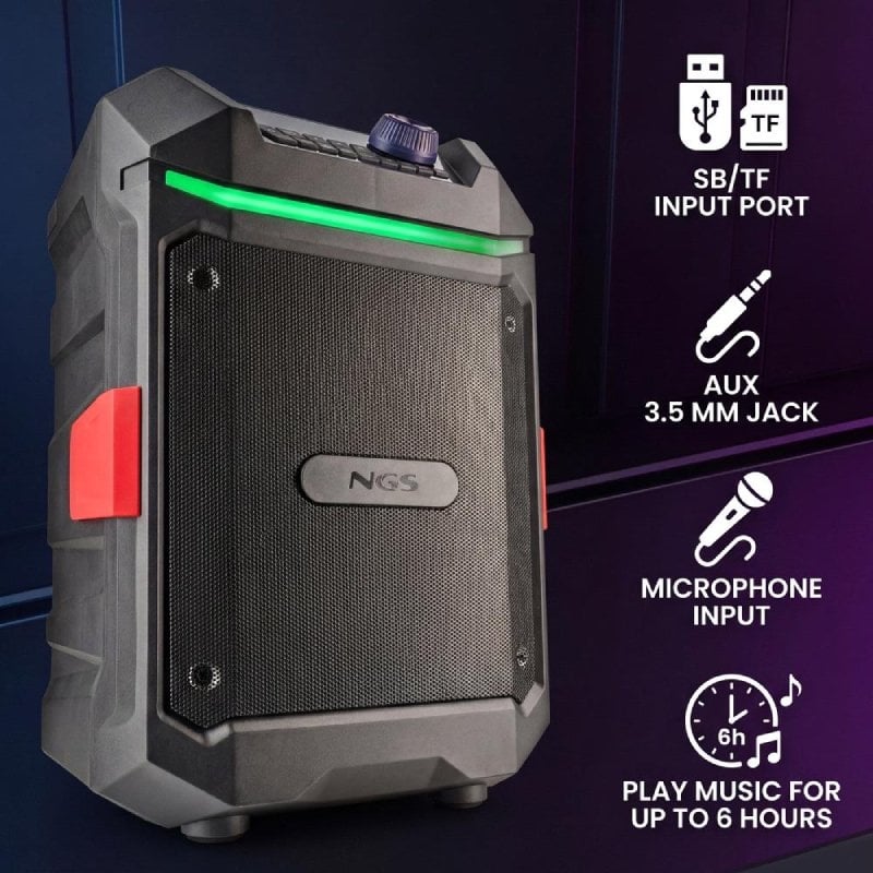 Altavoz Portable con Bluetooth NGS Wild Bash Compact/ 240W