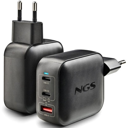 Carregador de Parede GaN NGS BUD100WTINY 100W/ 2xUSB Tipo-C/ 1xUSB/ 100W