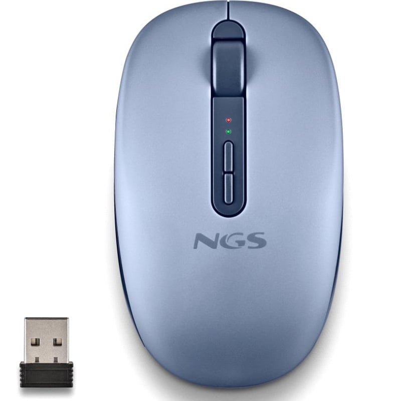 Ratón Ergonómico Inalámbrico NGS Fog Dual FOGDUALBLUE Silencioso/ Hasta 1600 DPI/ Azul