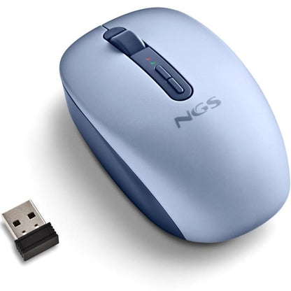 Ratón Ergonómico Inalámbrico NGS Fog Dual FOGDUALBLUE Silencioso/ Hasta 1600 DPI/ Azul