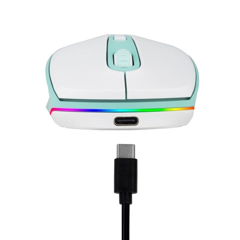 Rato Sem Fios NGS Smog Mint-RB/ Bateria recarregável/ Até 2400 DPI/ Verde Menta