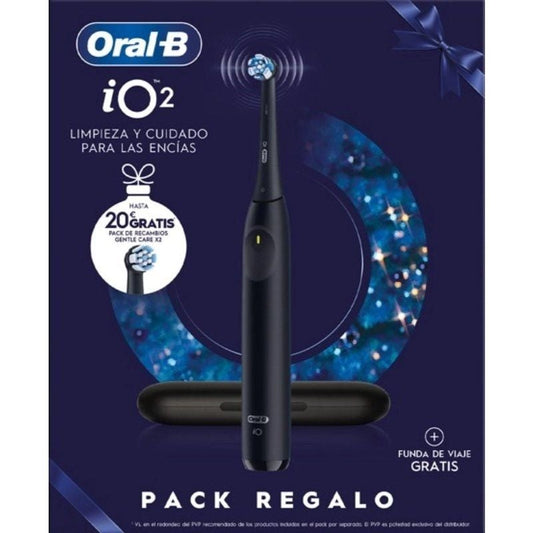 Escova de Dentes Elétrica Braun Oral-B iO 2/ Inclui 2 Cabeças de Escova/ Preto