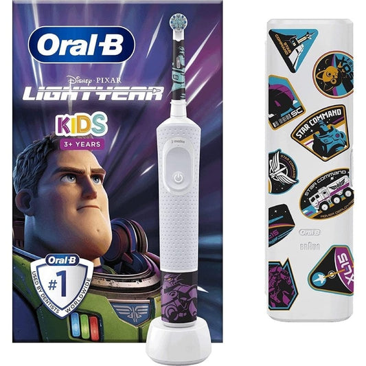 Escova de Dentes Elétrica Oral-B Vitality Kids Lightyear/ Inclui Estojo e 4 Autocolantes Temáticos