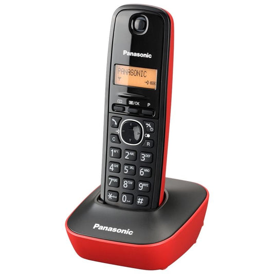 Telefone Sem Fios Panasonic KX-TG1611/ Preto e Vermelho
