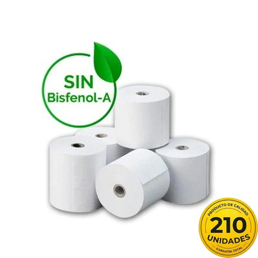 Caixa de Rolos Papel Térmico Genérico 57x35 210U BPA/ 57 x 35mm/ 210 unidades
