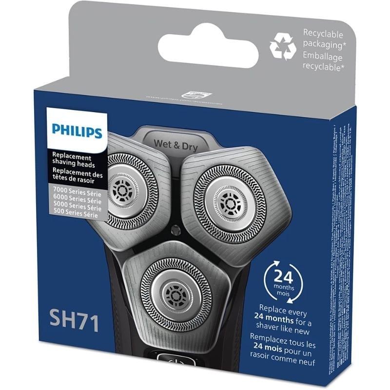Cabeça de Substituição para Máquina de Barbear Elétrica Philips SH71/ Pack 3