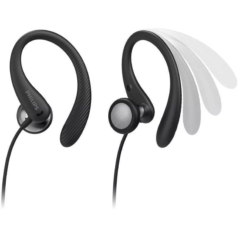 Auscultadores Desportivos Philips TAA1105BK/ com Microfone/ Jack 3.5/ Pretos