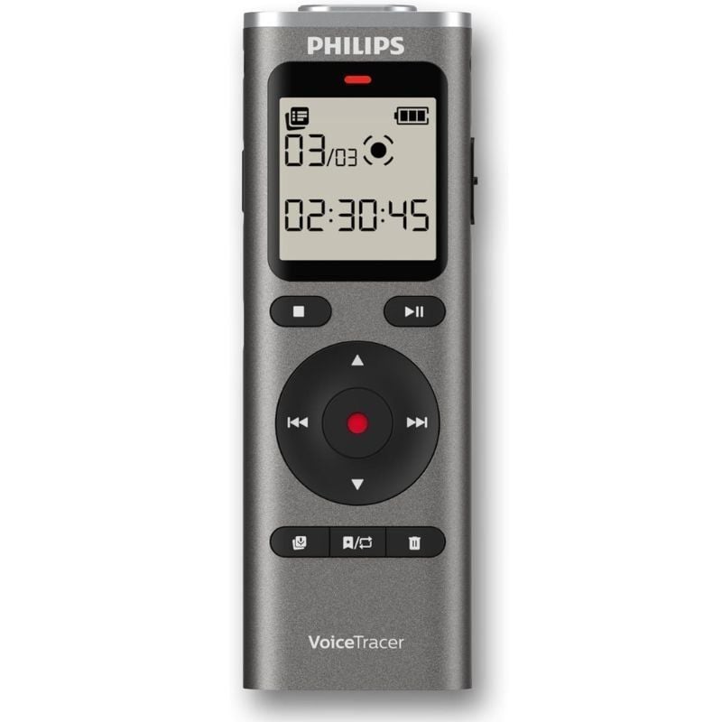Gravador de Voz Philips VoiceTracer DVT1170/ 20kHz/ Prata