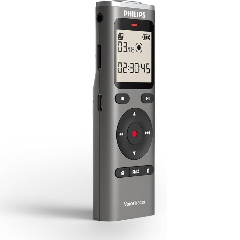 Gravador de Voz Philips VoiceTracer DVT1170/ 20kHz/ Prata