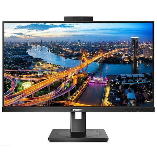 Monitor Profissional Philips 242B1H 23.8"/ Full HD/ Webcam/ Multimédia/ Ajustável em altura/ Preto