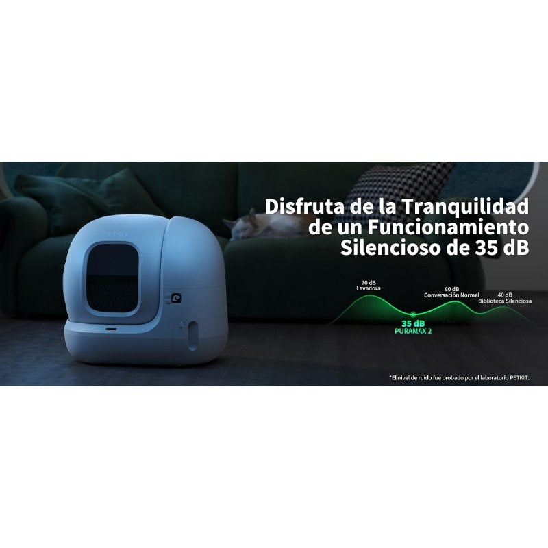 Arenero para Gatos Autolimpiable PetKit PURA MAX 2/ 76L/ Control desde APP/ Blanco Mate