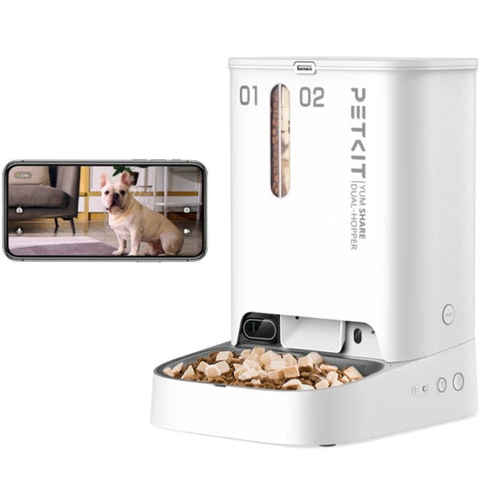 Comedouro para Animais de Estimação Inteligente PetKit YumShare Dual-Hopper/ Câmara HD/ com Microfone