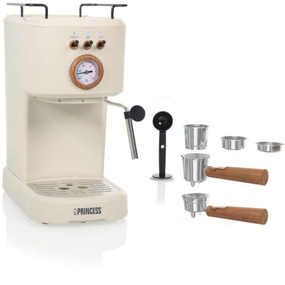 Máquina de Café Expresso Princess 249430/ 1100W/ 20 Bares