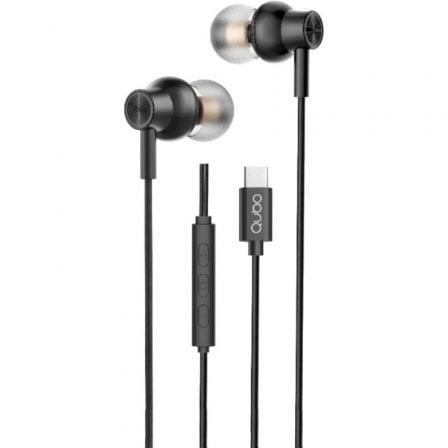 Auriculares Intrauditivos Qubo AU-300C/ con Micrófono/ USB Tipo-C/ Negros