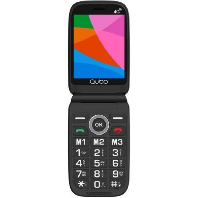 Telemóvel Qubo X-D340CB 4G para Idosos/ Preto