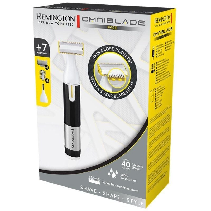 Aparador Remington Omniblade Face/ a Bateria/ 7 Acessórios