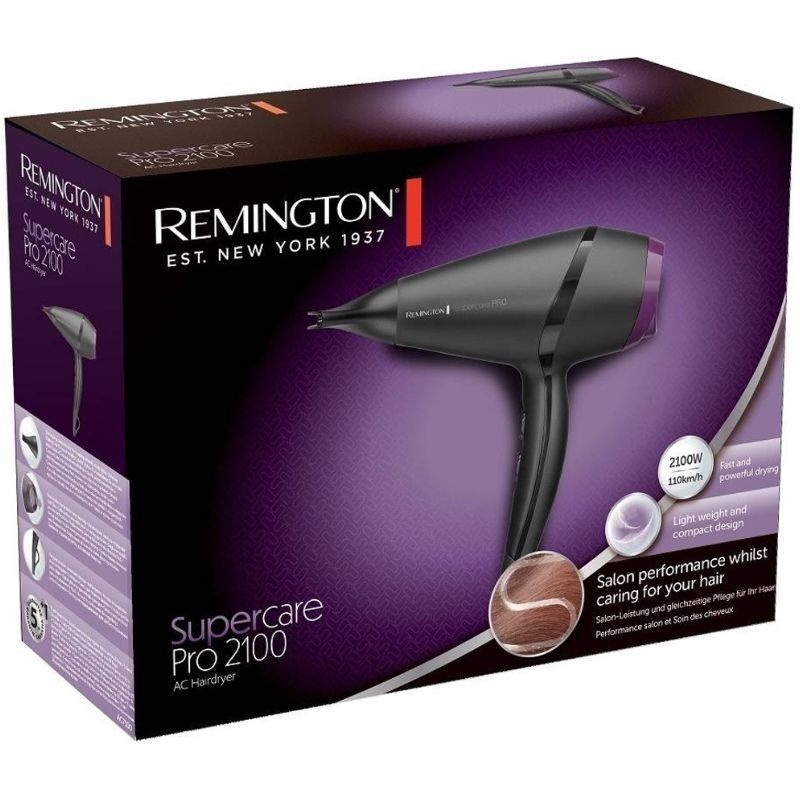 Secador Remington SuperCare Pro 2100 AC7100/ 2100W/ Iónico/ Preto e Lilás