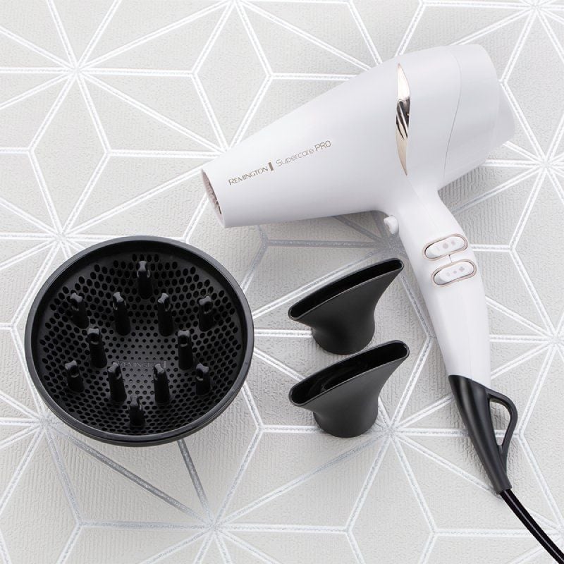 Secador Remington SuperCare Pro 2200 AC7200W/ 2200W/ Iónico/ Blanco