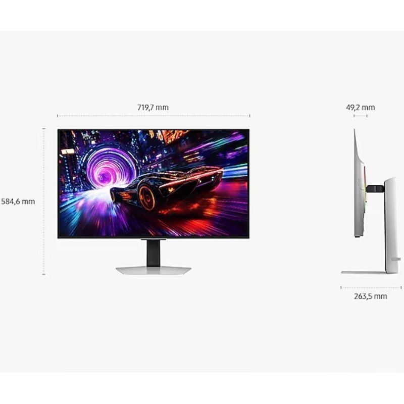 Monitor Gaming Samsung Odyssey OLED G8 S32FG812SU 32"/ 4K/ 0.03ms/ 240Hz/ QD-OLED/ Multimedia/ Regulable en altura/ Plata